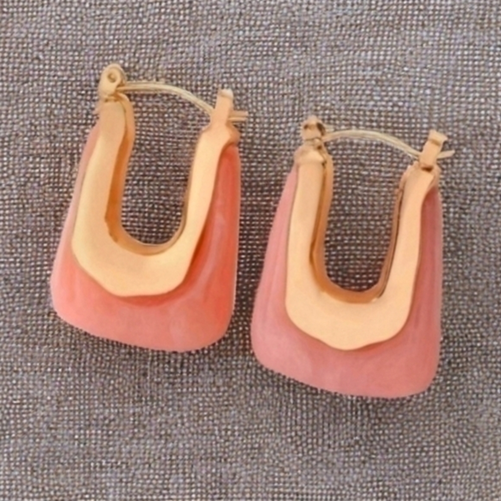 ANTHROPOLOGIE PINK GLASS EARRINGS 1